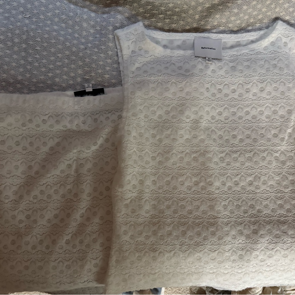 Reformation Kenna Knit Two Piece Ivory - Size M